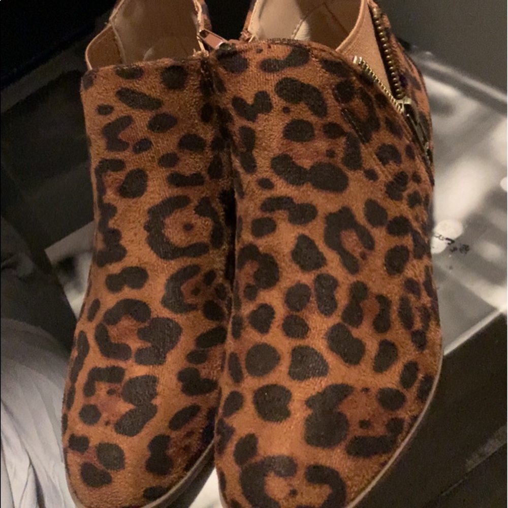 Cheetah booties worn once for pictures